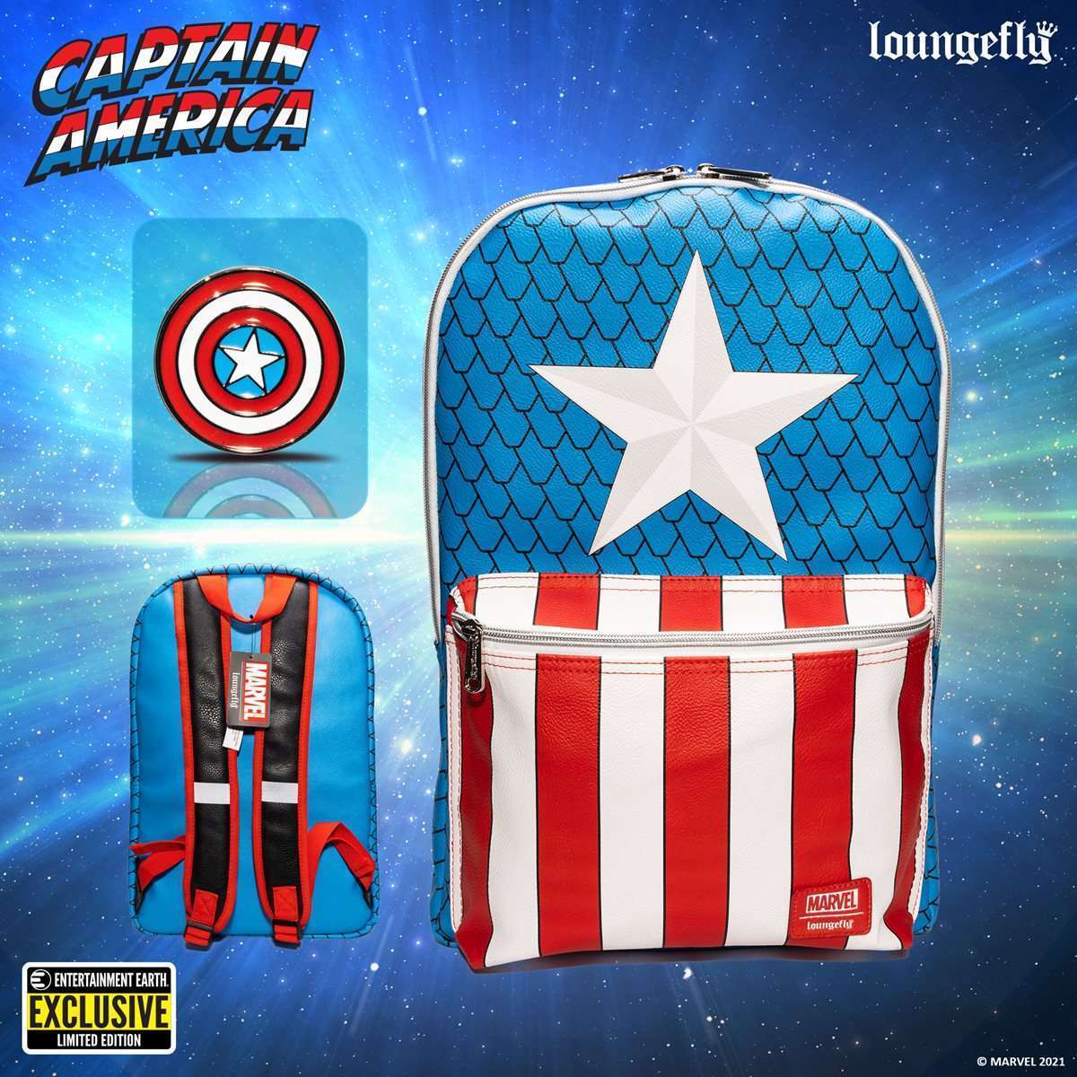 Marvel loungefly mochila capitan america